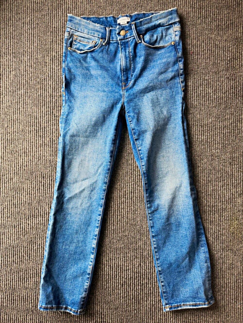 GOOD AMERICAN Always Fits Good Legs Straight Jeans 6-12 Indigo 316 Stretch